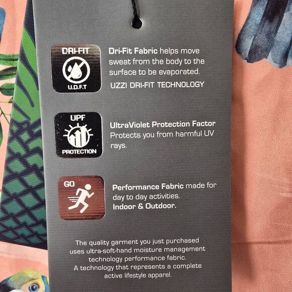 NWT Uzzi Amphibious Gear Hawaiian Button Up Shirt Toucan Coral Vaca Resort Beach - Picture 10 of 10